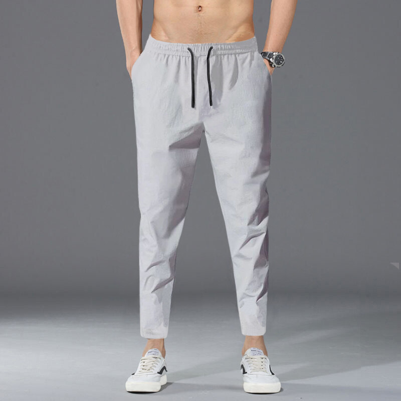 Men's Fashion Casual Solid Color Four-way Stretch Leggings - Image 5