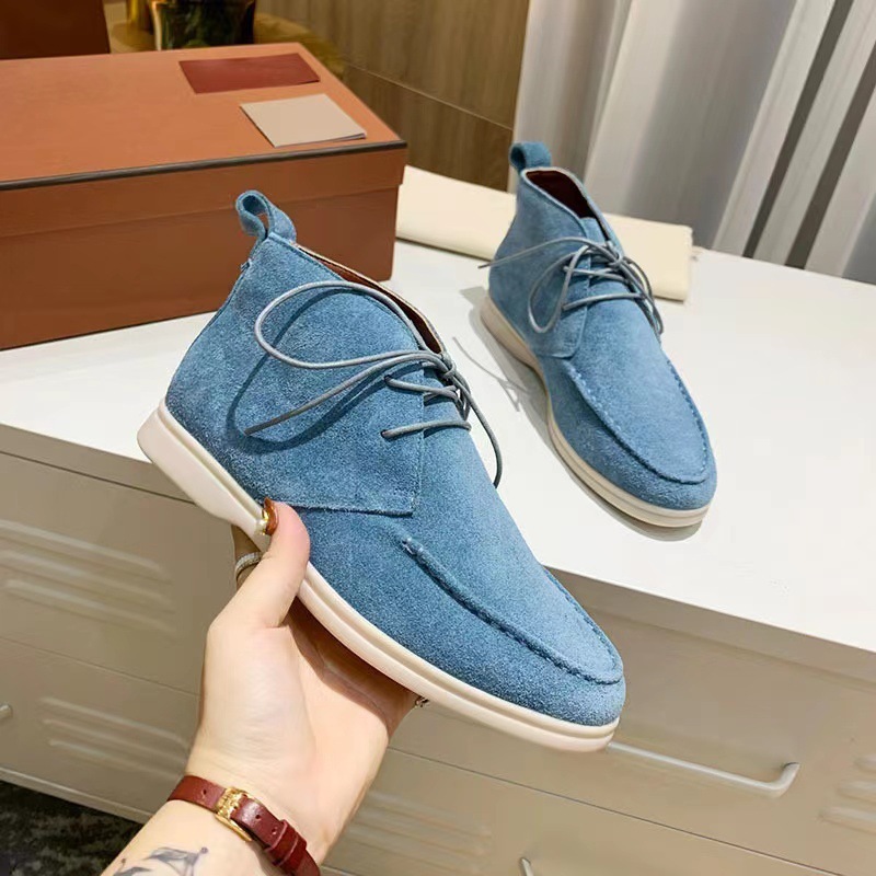 Men's Mid-top Flat Pumps Ankle Boots Lace-up - Image 4