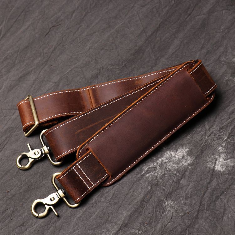 Men's Leather Hand Travel One Shoulder Crossbody Duffel Bag - Image 4