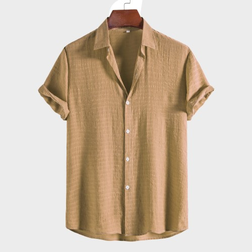 Men's Fashion Solid Color Dark Cell Short Sleeve Shirt - Image 10