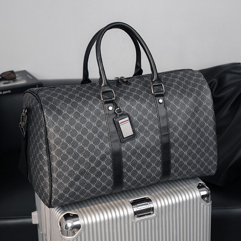 Large Capacity Short Distance Crossbody Bag Korean Plaid Travel Handbag - Image 6