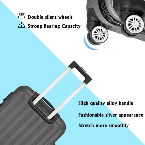 3-in-1 Multifunctional Large Capacity Traveling Storage Suitcase Luggage Set Dark Gray - Image 9