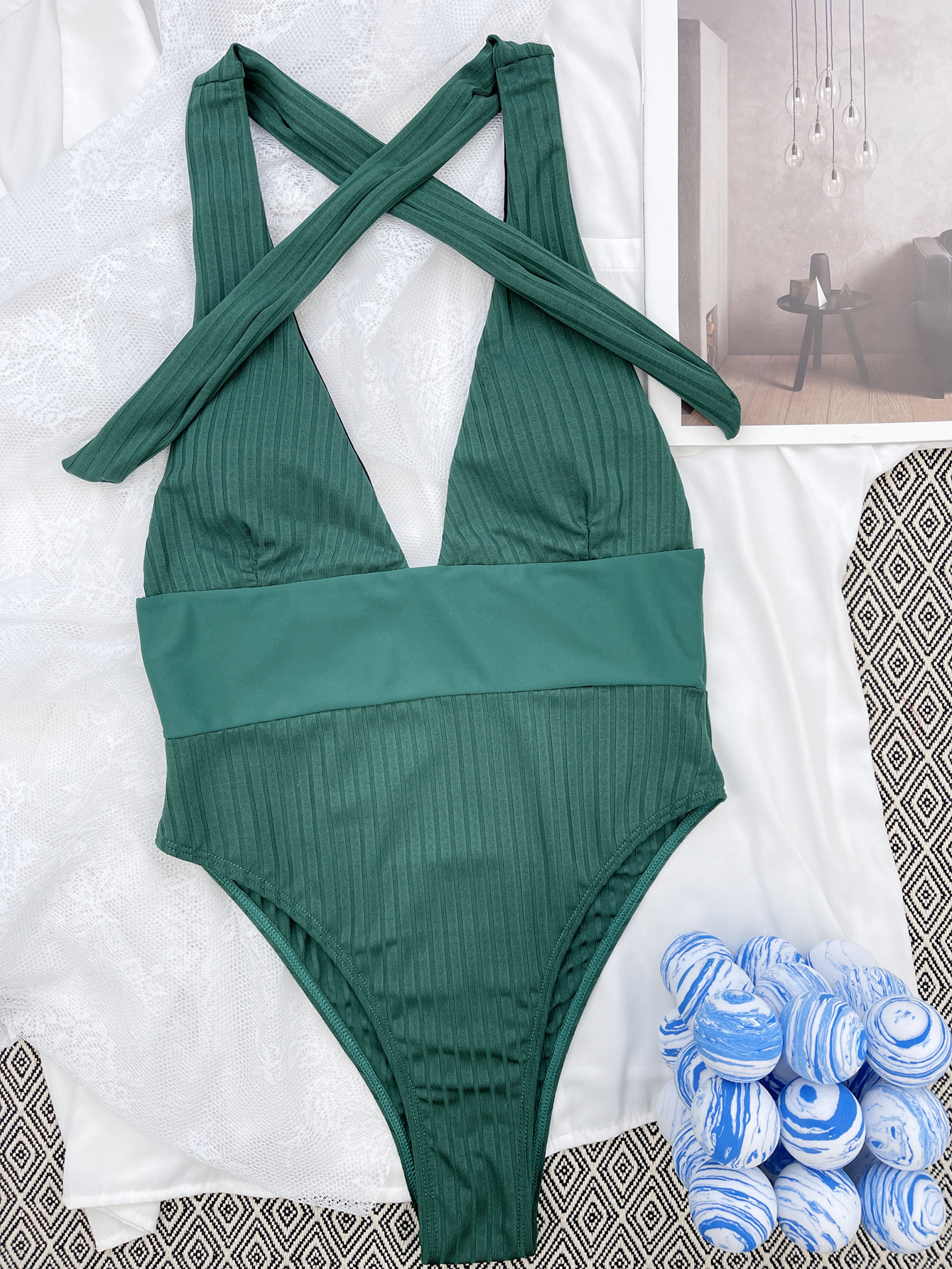 One-piece Swimsuit Patchwork Swimsuit Bikini - Image 3