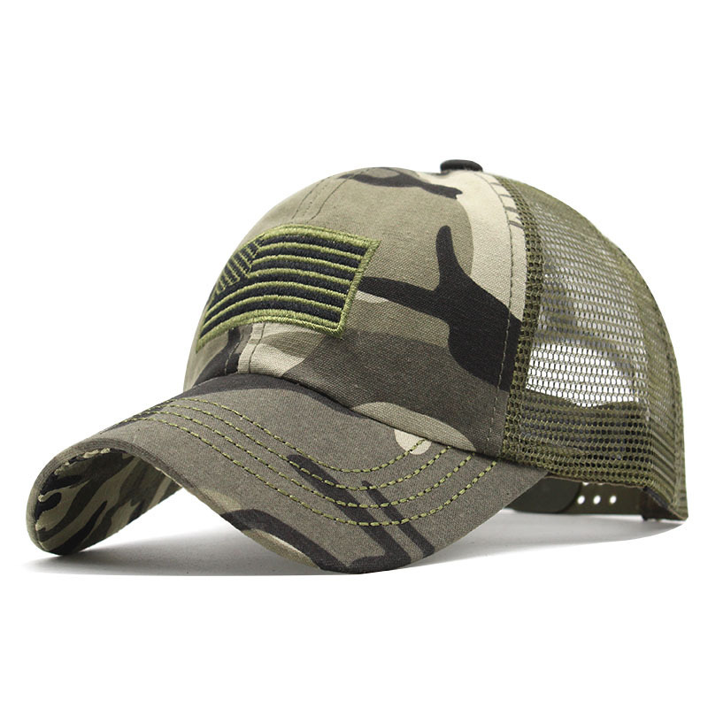 Summer Men's Outdoor Camouflage Mesh Cap Embroidered Hat - Image 2