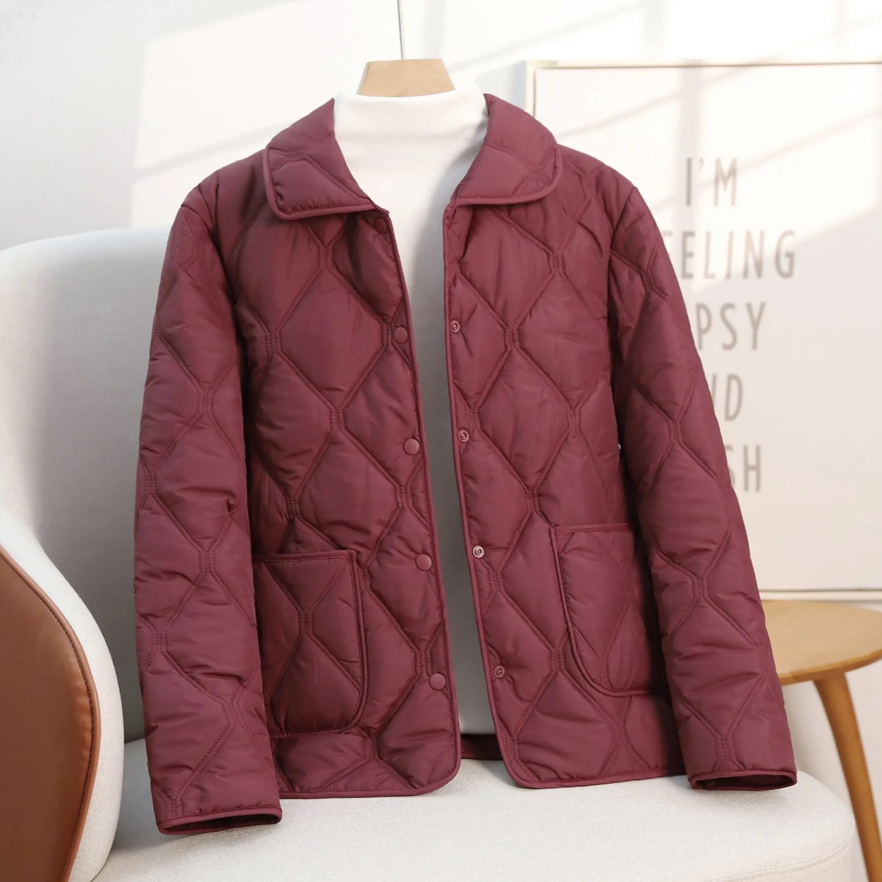 Versatile Relaxed-fit Casual Short Coat Cotton-padded Jacket With A Lapel - Image 8