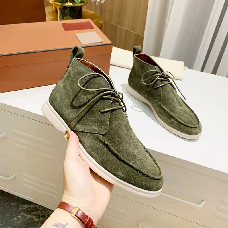 Men's Mid-top Flat Pumps Ankle Boots Lace-up - Image 2