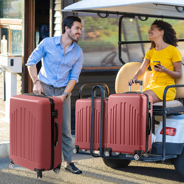Curved Vertical Stripe 4-in-1 Trolley Case 16in 20in 24in 28in ABS Aluminum Alloy Tie Rod - Image 3