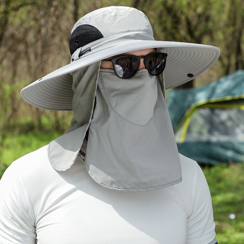 Big Brim Protective Caps Summer Face Cover Sun-proof Mountaineering Bucket Hat - Image 4