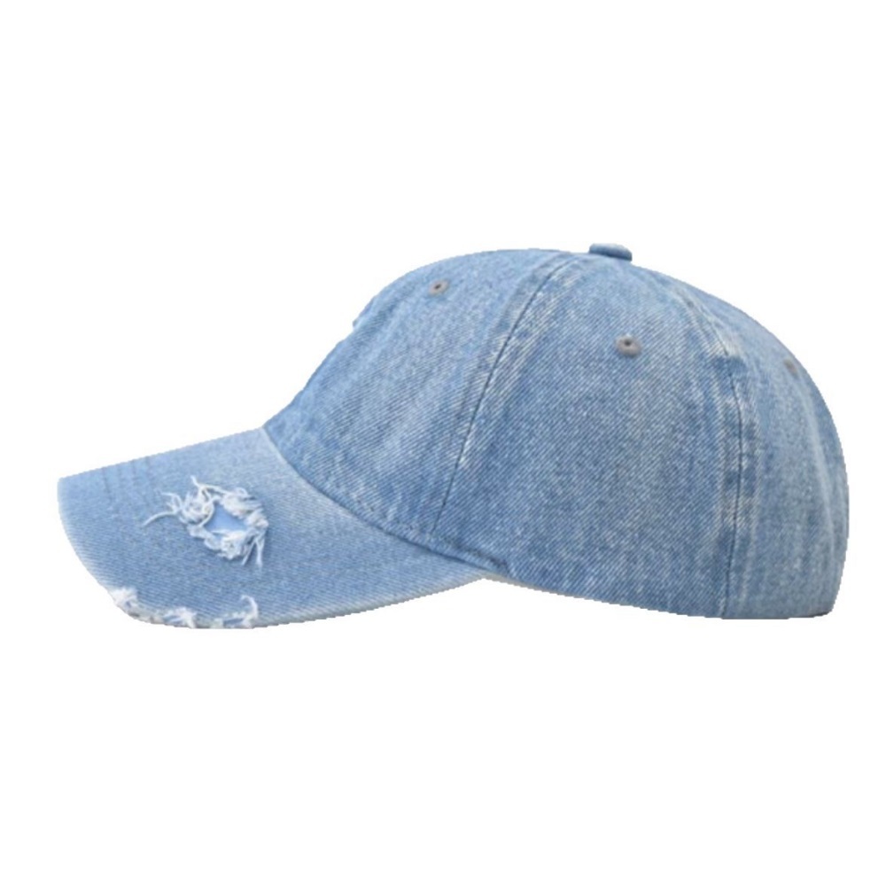 Monochrome Letter Three-dimensional Embroidered Frayed Washed Vintage Trend Casual Baseball Cap Suitable For Outdoor Sports And Travel - Image 2
