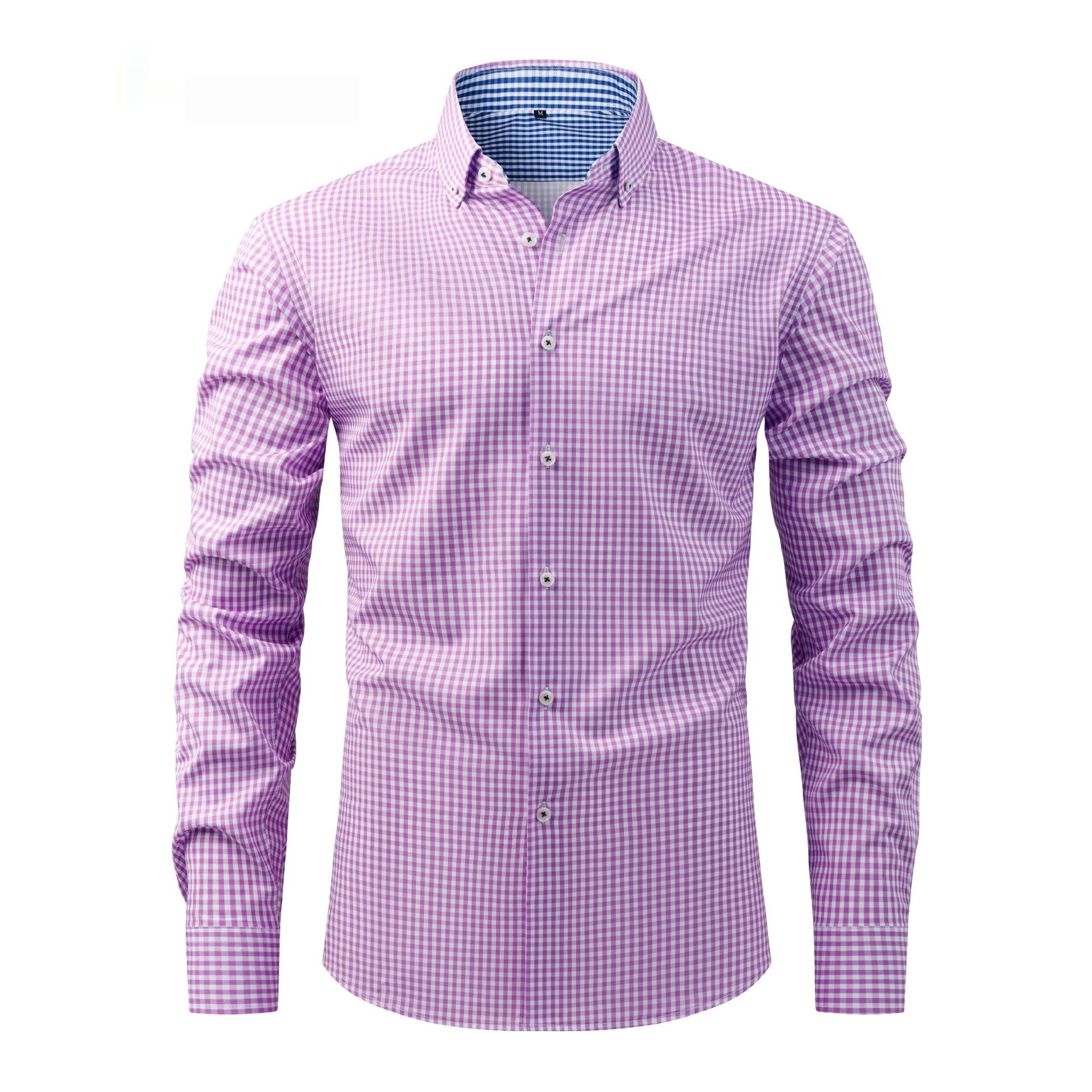 Mens Four-Way Stretch Digital-Print Long-Sleeve Collared Shirt - Image 8