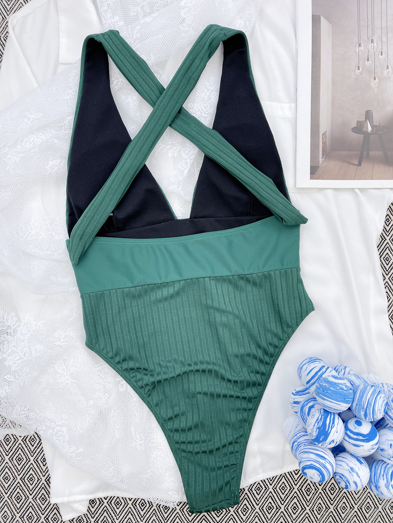 One-piece Swimsuit Patchwork Swimsuit Bikini - Image 4