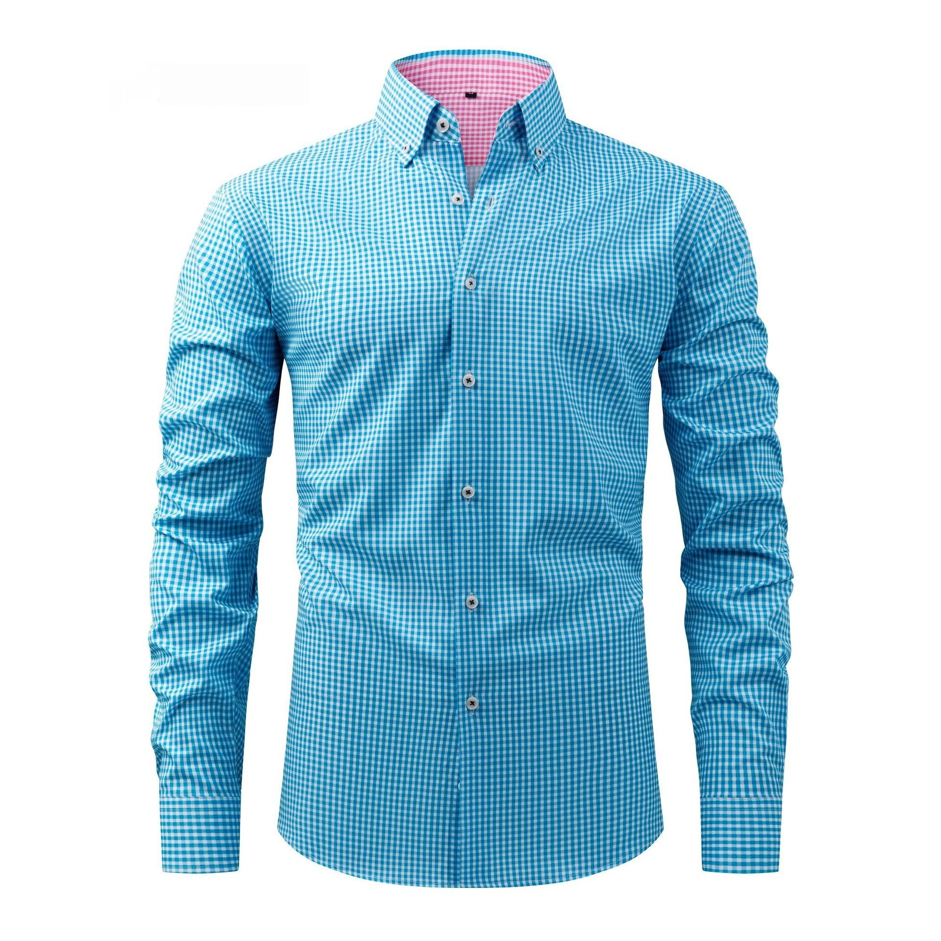Mens Four-Way Stretch Digital-Print Long-Sleeve Collared Shirt - Image 7
