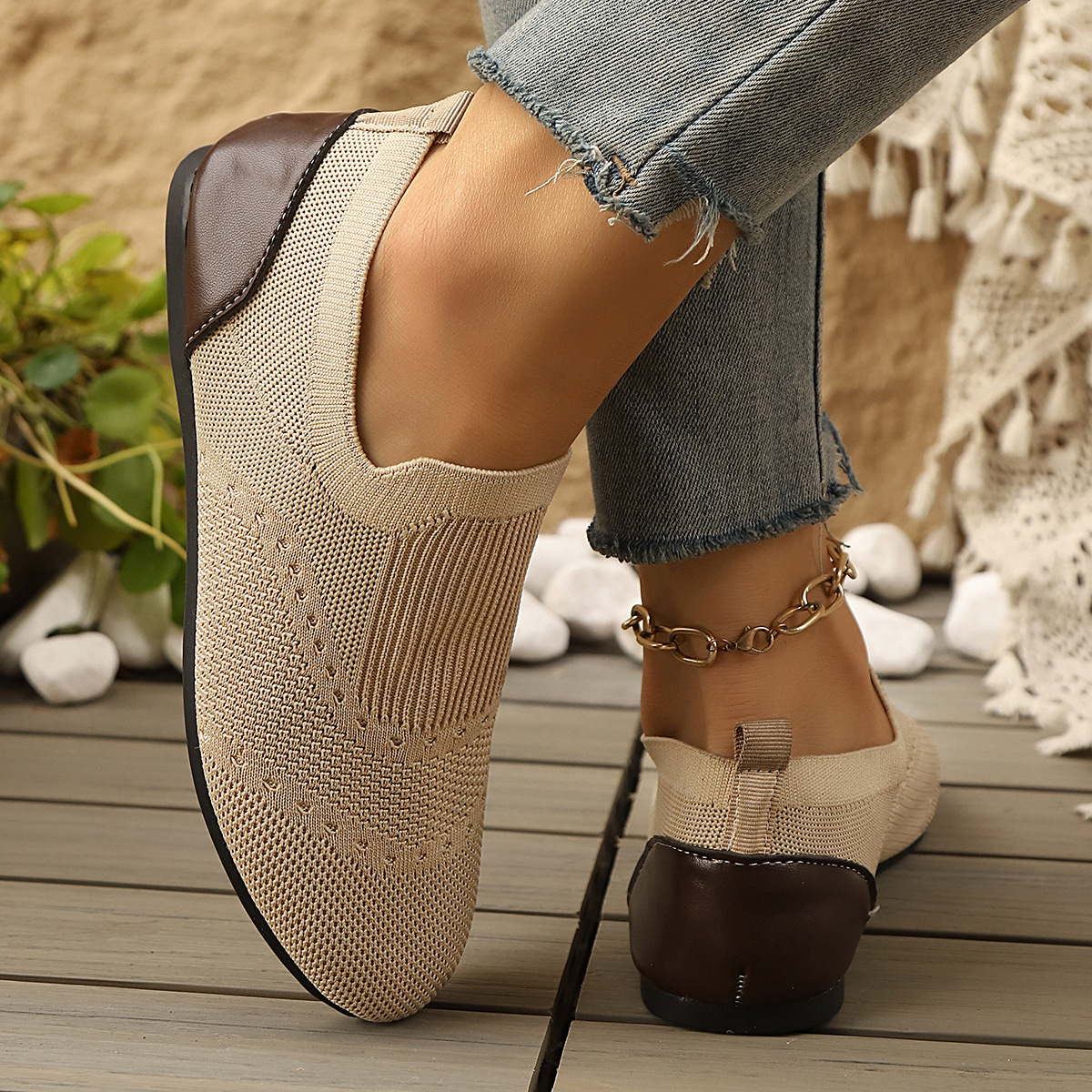 Flyknit Womens Shoes Flat-Soled Breathable Casual - Image 4