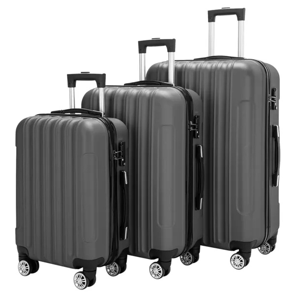 3-in-1 Multifunctional Large Capacity Traveling Storage Suitcase Luggage Set Dark Gray - Image 3