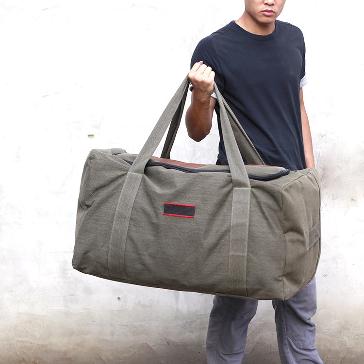 Large Capacity Canvas Hand Luggage Bag Travel Bag Men's Moving Big Bag - Image 2