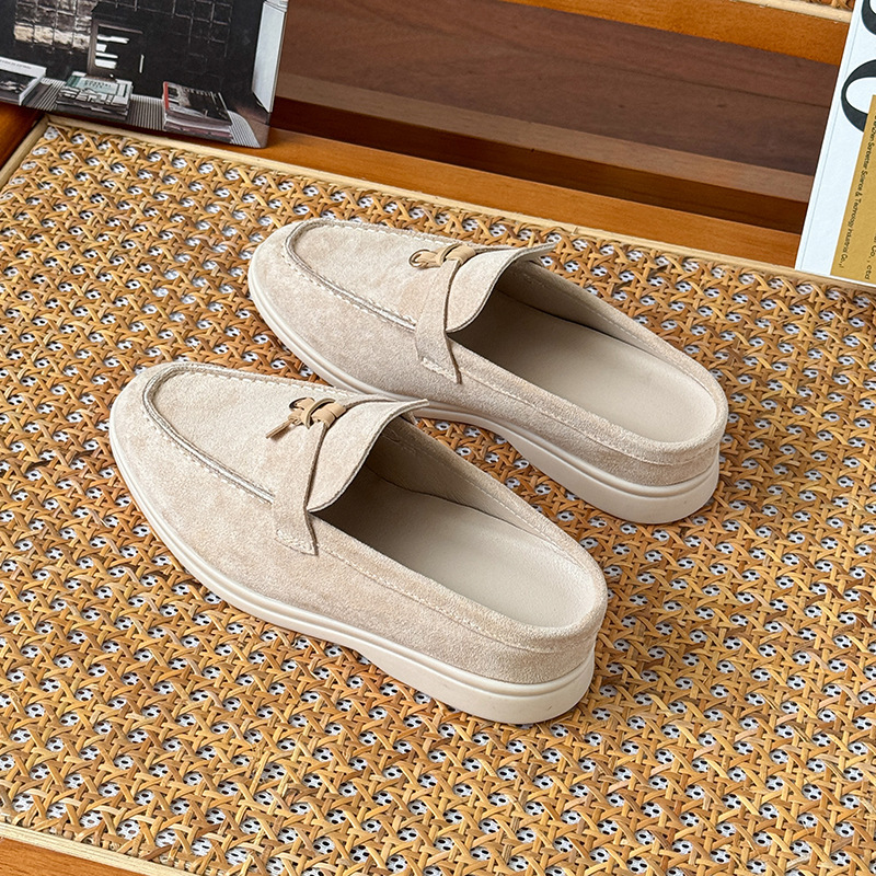 Tasseled Hidden-Heel Closed-Toe Half Slippers For Women - Image 4