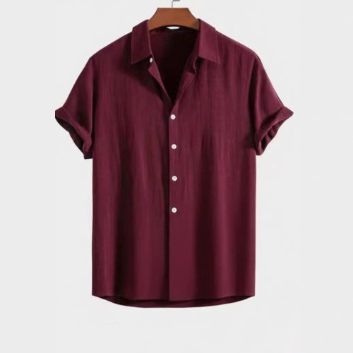 Men's Fashion Solid Color Dark Cell Short Sleeve Shirt - Image 2