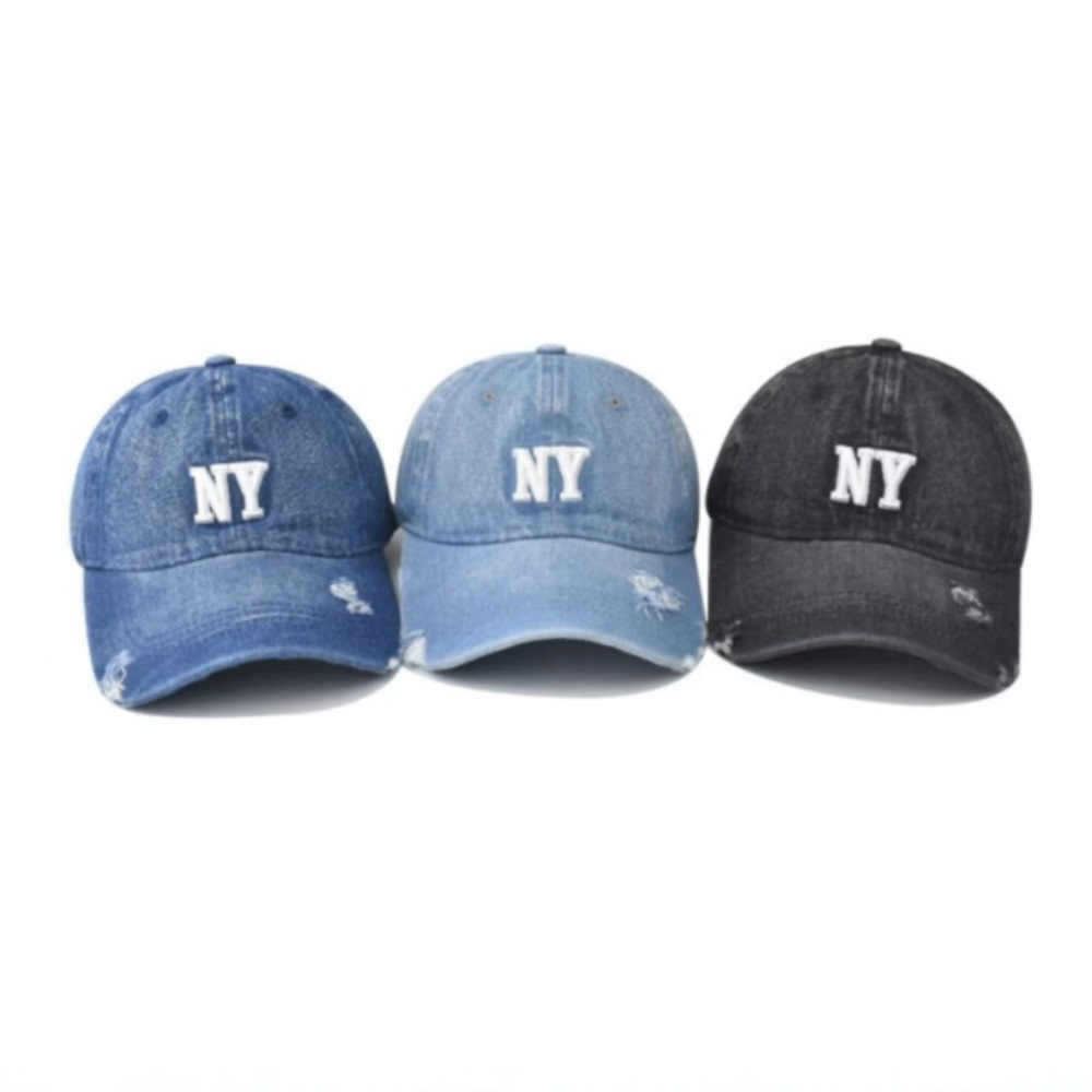 Monochrome Letter Three-dimensional Embroidered Frayed Washed Vintage Trend Casual Baseball Cap Suitable For Outdoor Sports And Travel - Image 5