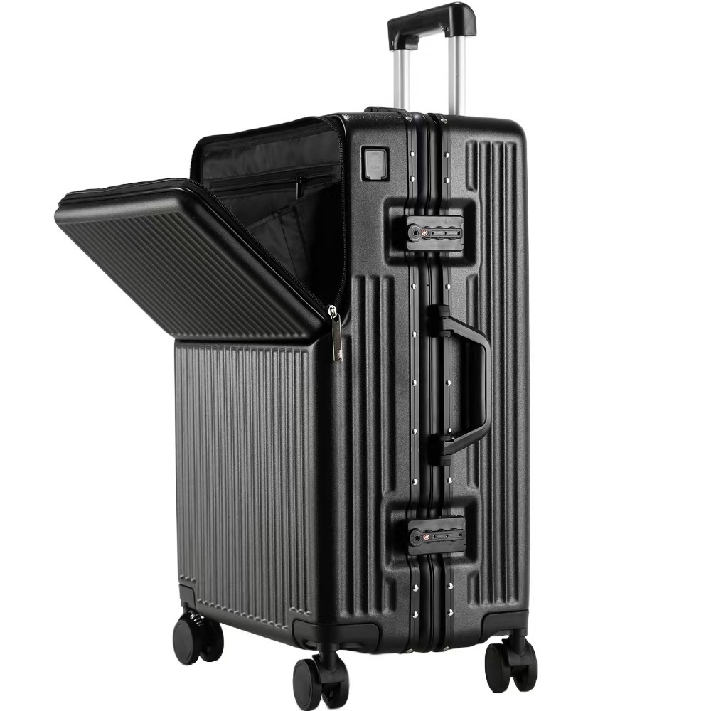 Suitcase Travel Luggage Trolley Front-Opening Large Capacity Aluminum Frame Carry-On Cabin Bag - Image 9