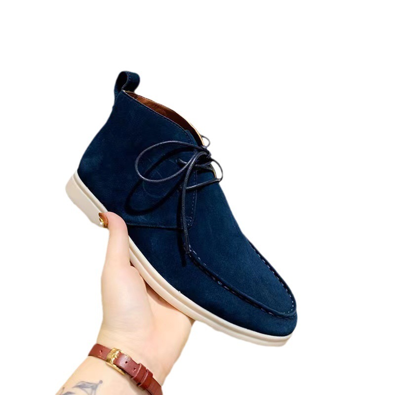 Men's Mid-top Flat Pumps Ankle Boots Lace-up - Image 5