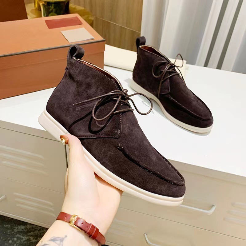 Men's Mid-top Flat Pumps Ankle Boots Lace-up - Image 8