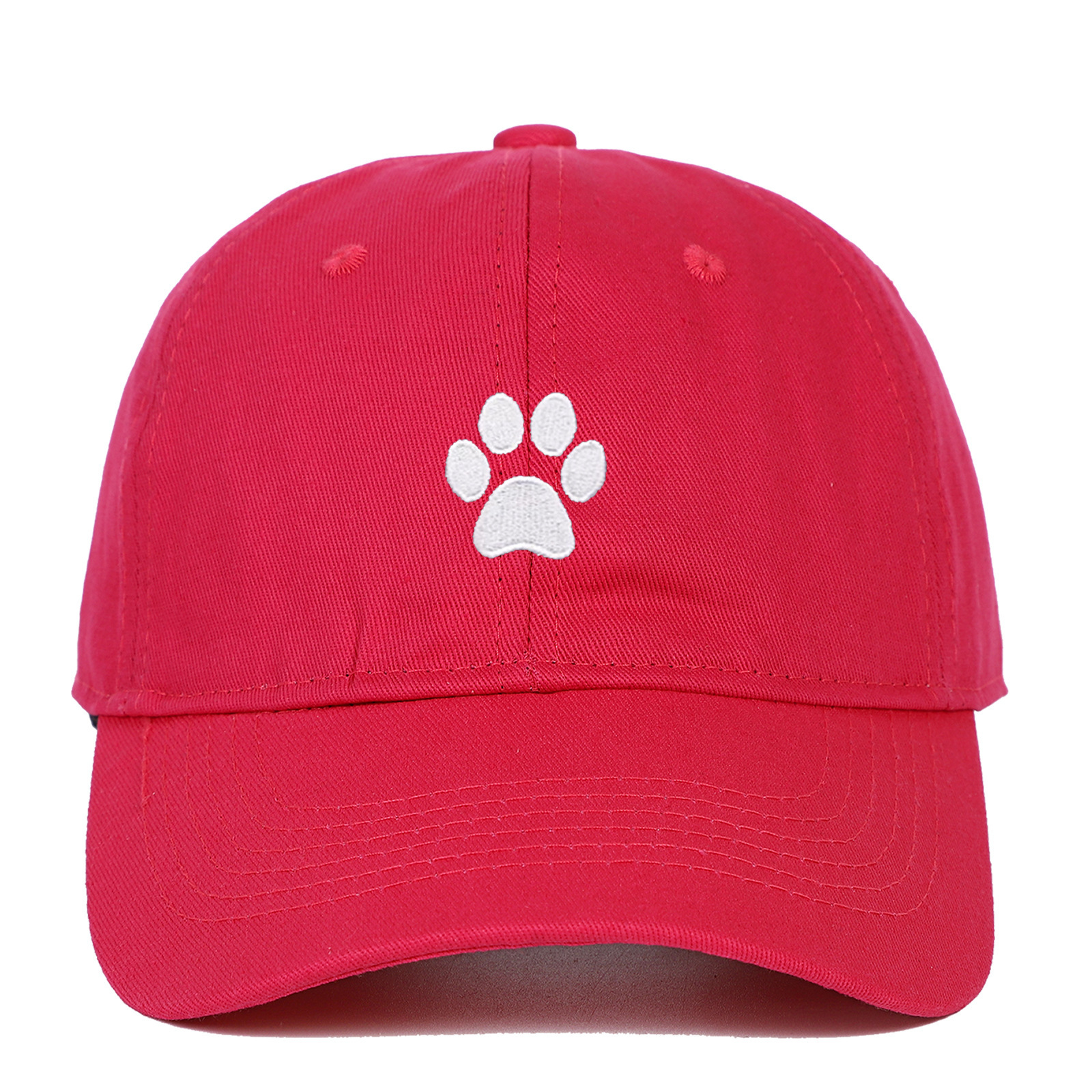 Cotton Soft Top Dog's Paw Embroidered Baseball Cap - Image 6