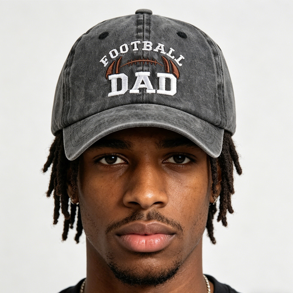 Football Dad Hat, Washed Vintage Baseball Cap For Men, Adjustable Unstructured Cotton Cap, Great Gift For Football Loving - Image 6
