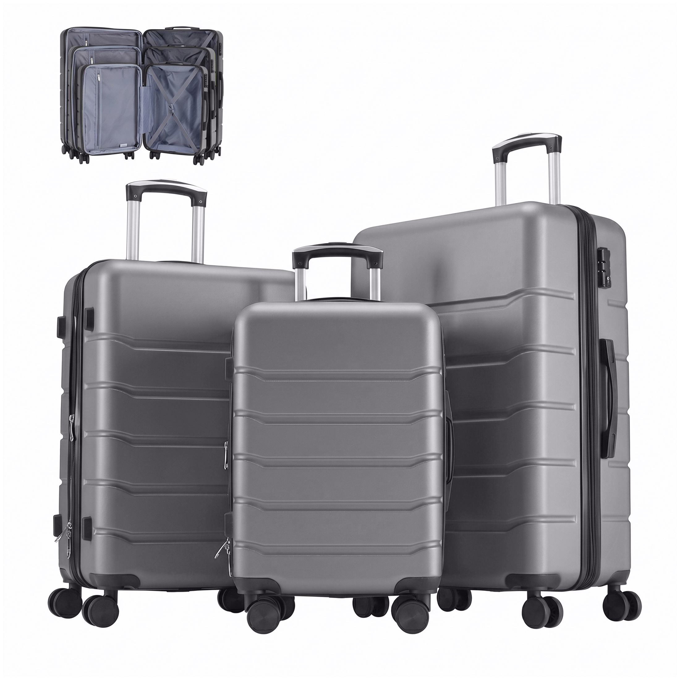 Hard Shell Carry On Suitcase, ABS Spinner Wheel Luggage, Lightweight And Expandable Rolling Travel Bag - Image 10