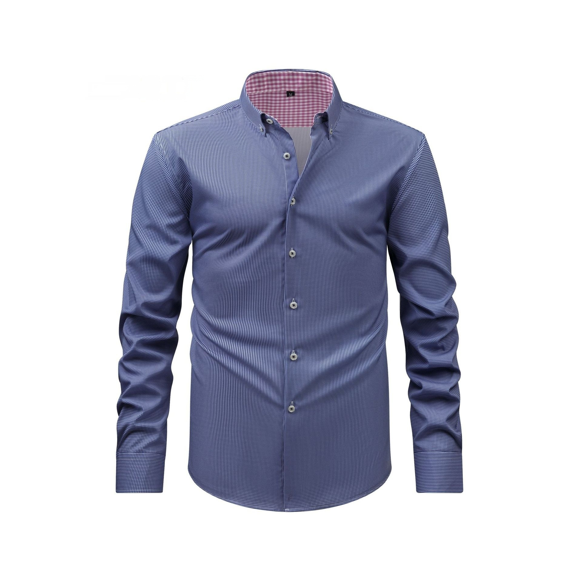 Mens Four-Way Stretch Digital-Print Long-Sleeve Collared Shirt - Image 5