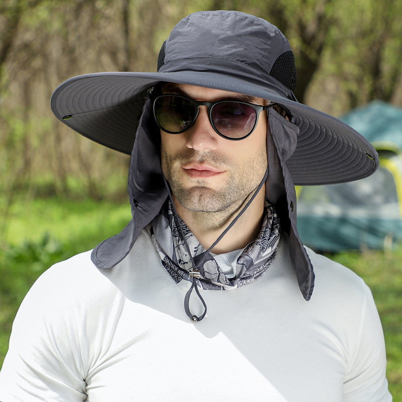 Big Brim Protective Caps Summer Face Cover Sun-proof Mountaineering Bucket Hat - Image 2