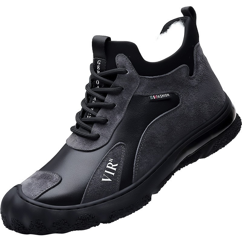 Winter Fleece-lined Thick High Waist Casual Cotton-padded Shoes Men's Hiking Shoes - Image 5