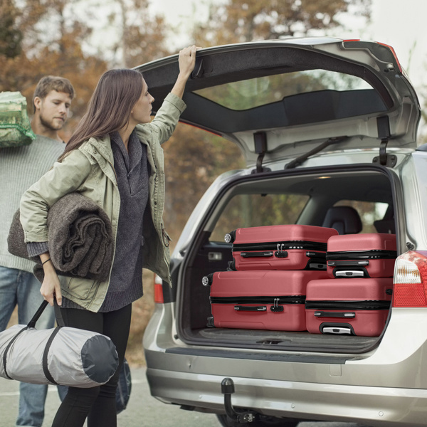 Curved Vertical Stripe 4-in-1 Trolley Case 16in 20in 24in 28in ABS Aluminum Alloy Tie Rod - Image 7