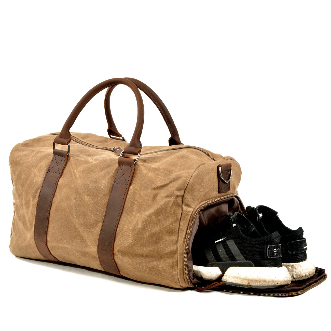 Men's One-shoulder Portable Training Dry Wet Separation Swimming Large Capacity Canvas Luggage Travel Bag - Image 6