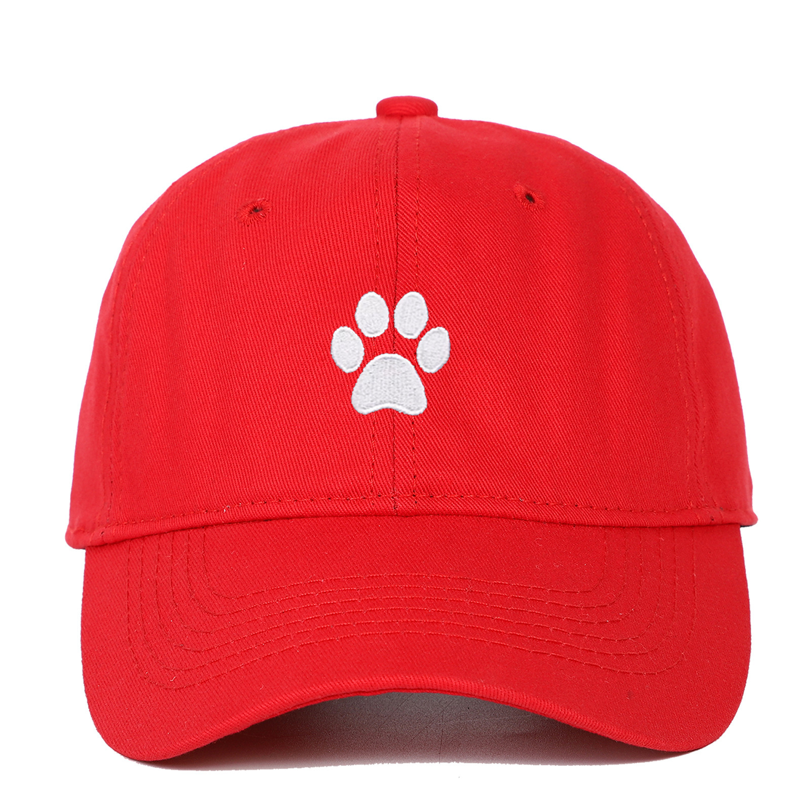 Cotton Soft Top Dog's Paw Embroidered Baseball Cap - Image 10