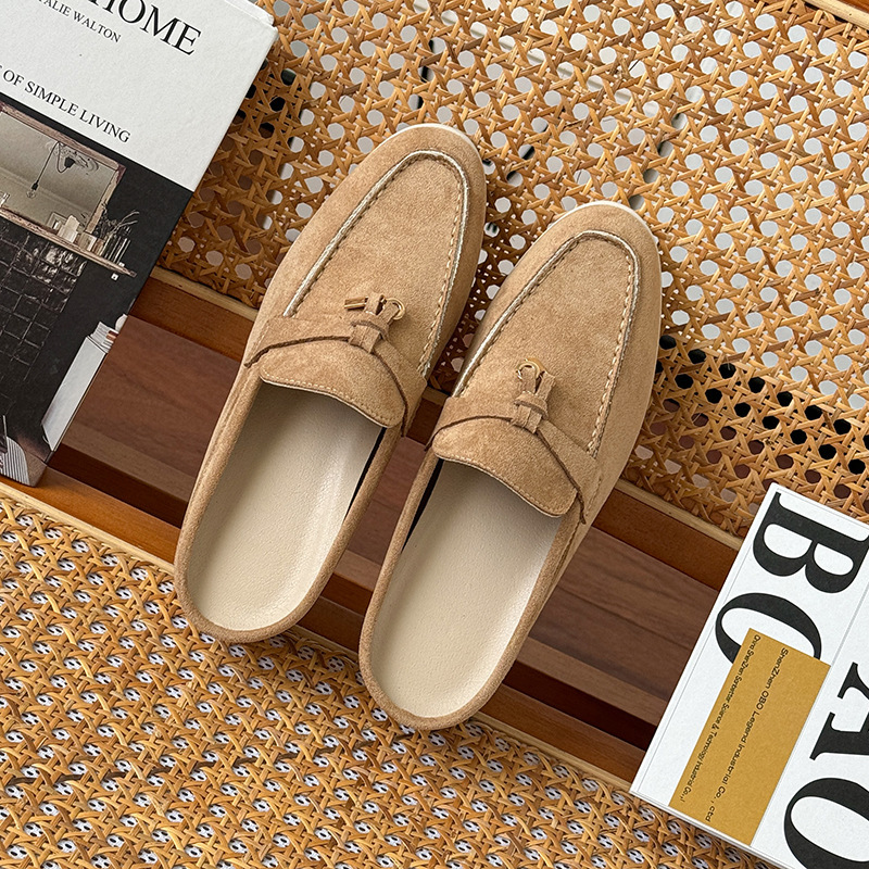 Tasseled Hidden-Heel Closed-Toe Half Slippers For Women - Image 5