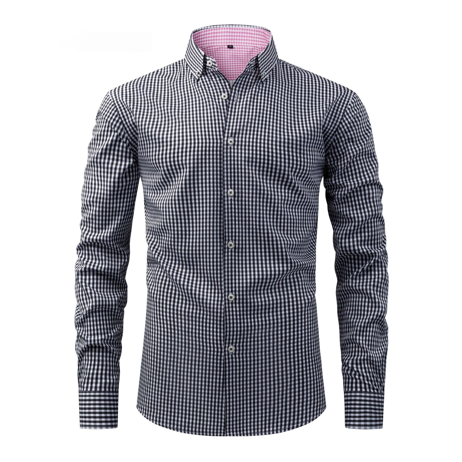 Mens Four-Way Stretch Digital-Print Long-Sleeve Collared Shirt - Image 4