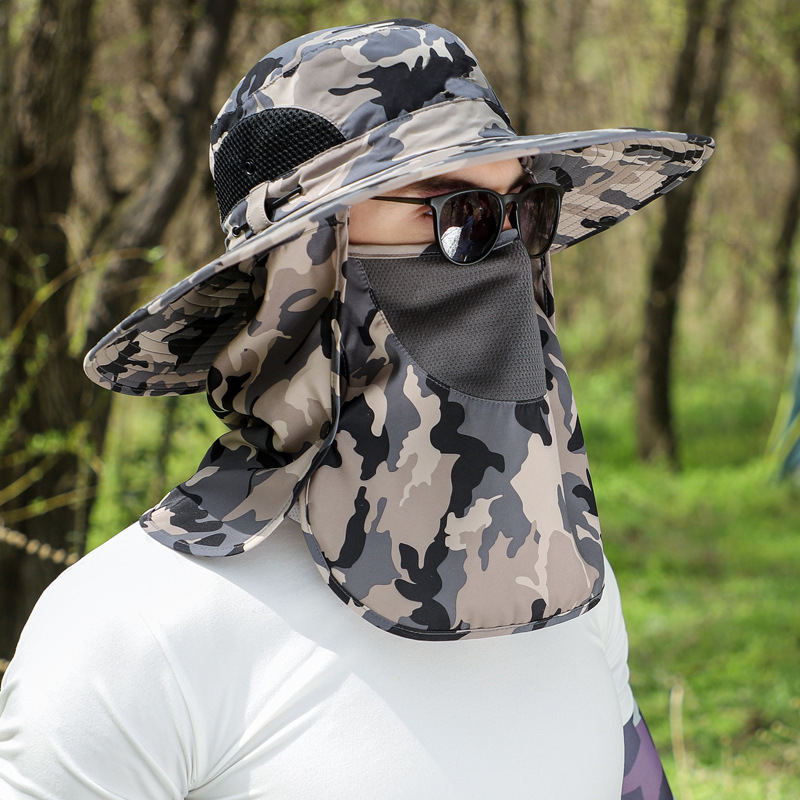 Big Brim Protective Caps Summer Face Cover Sun-proof Mountaineering Bucket Hat - Image 6