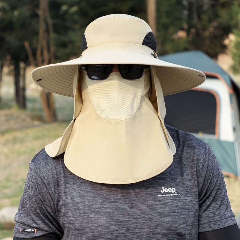 Big Brim Protective Caps Summer Face Cover Sun-proof Mountaineering Bucket Hat - Image 10