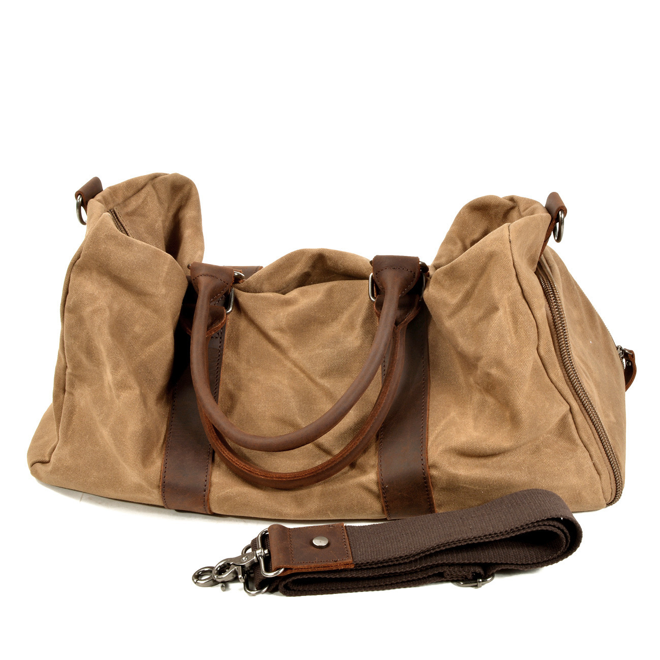 Men's One-shoulder Portable Training Dry Wet Separation Swimming Large Capacity Canvas Luggage Travel Bag - Image 5