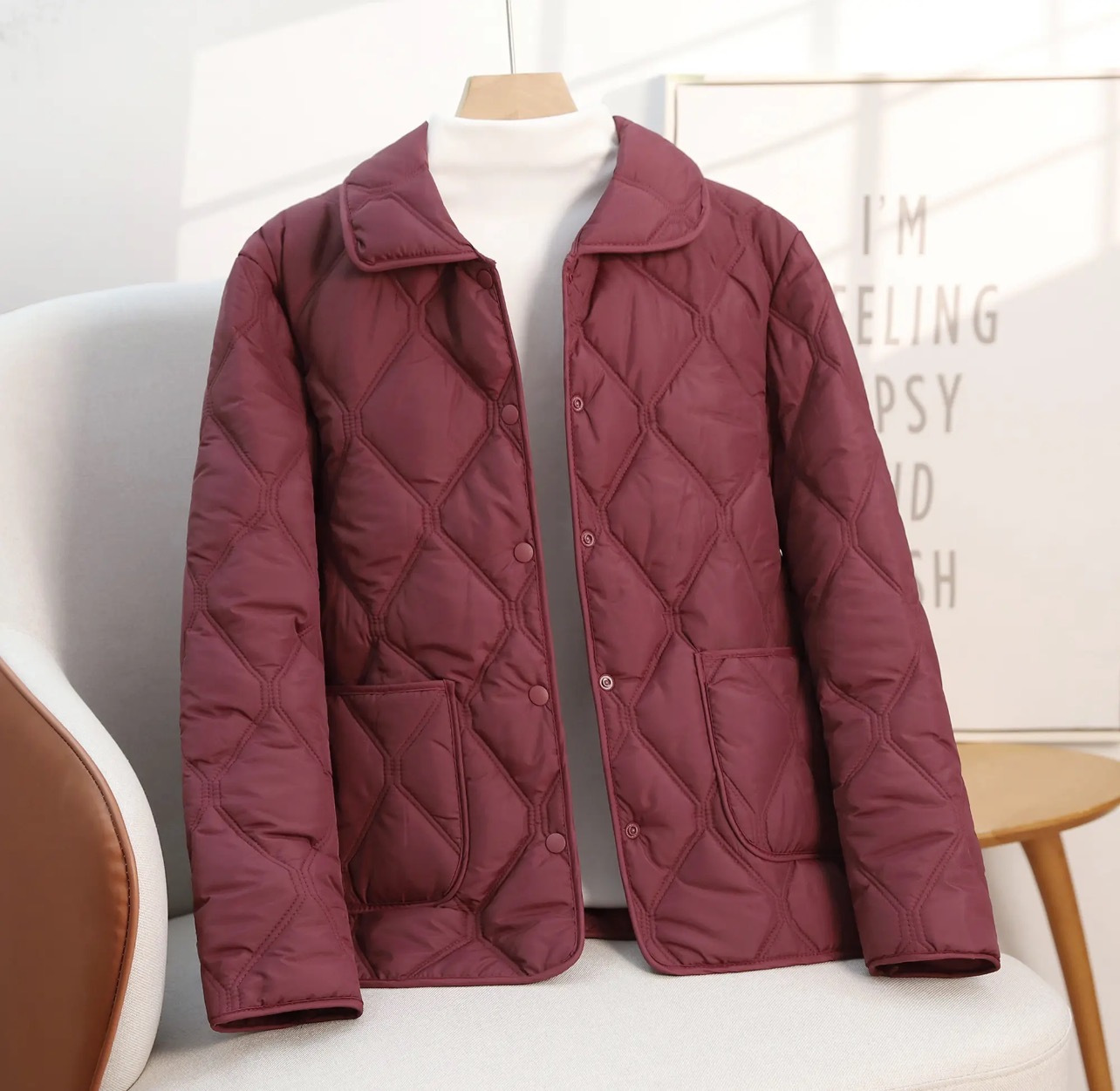 Versatile Relaxed-fit Casual Short Coat Cotton-padded Jacket With A Lapel - Image 2