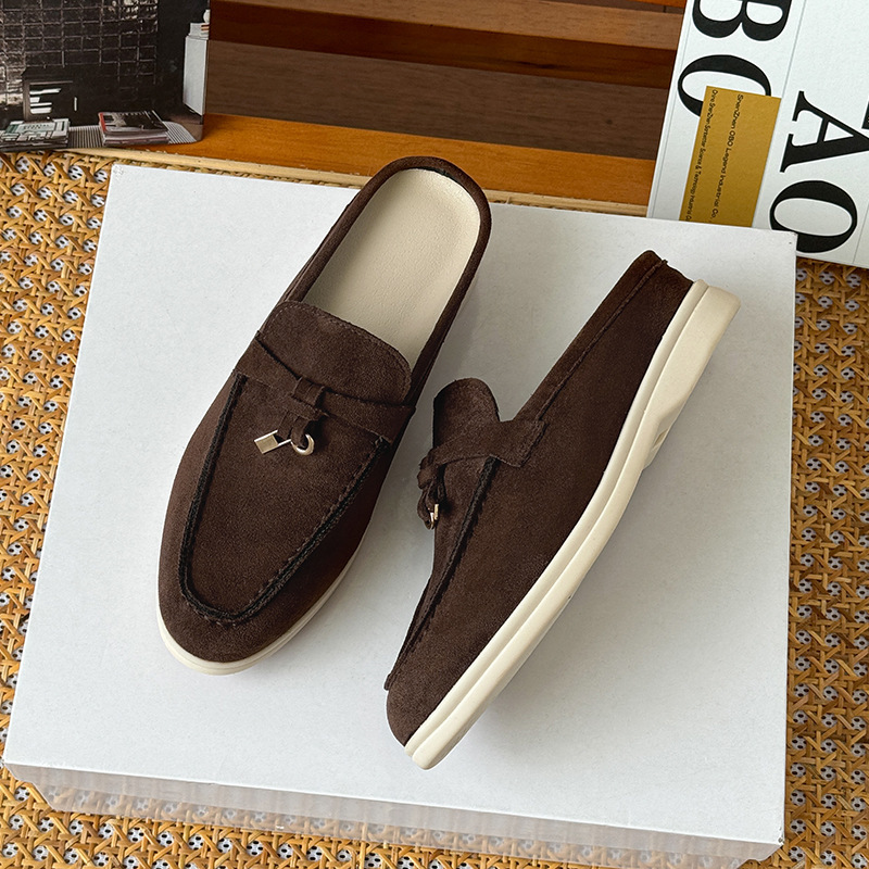 Tasseled Hidden-Heel Closed-Toe Half Slippers For Women - Image 7