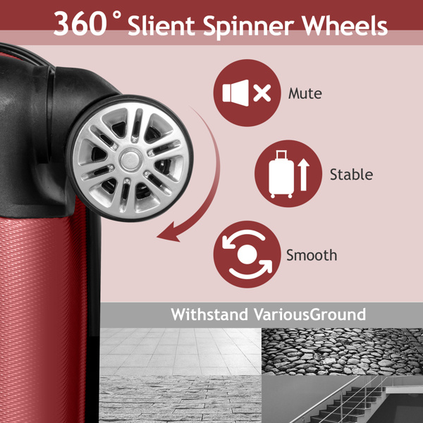 Curved Vertical Stripe 4-in-1 Trolley Case 16in 20in 24in 28in ABS Aluminum Alloy Tie Rod - Image 5