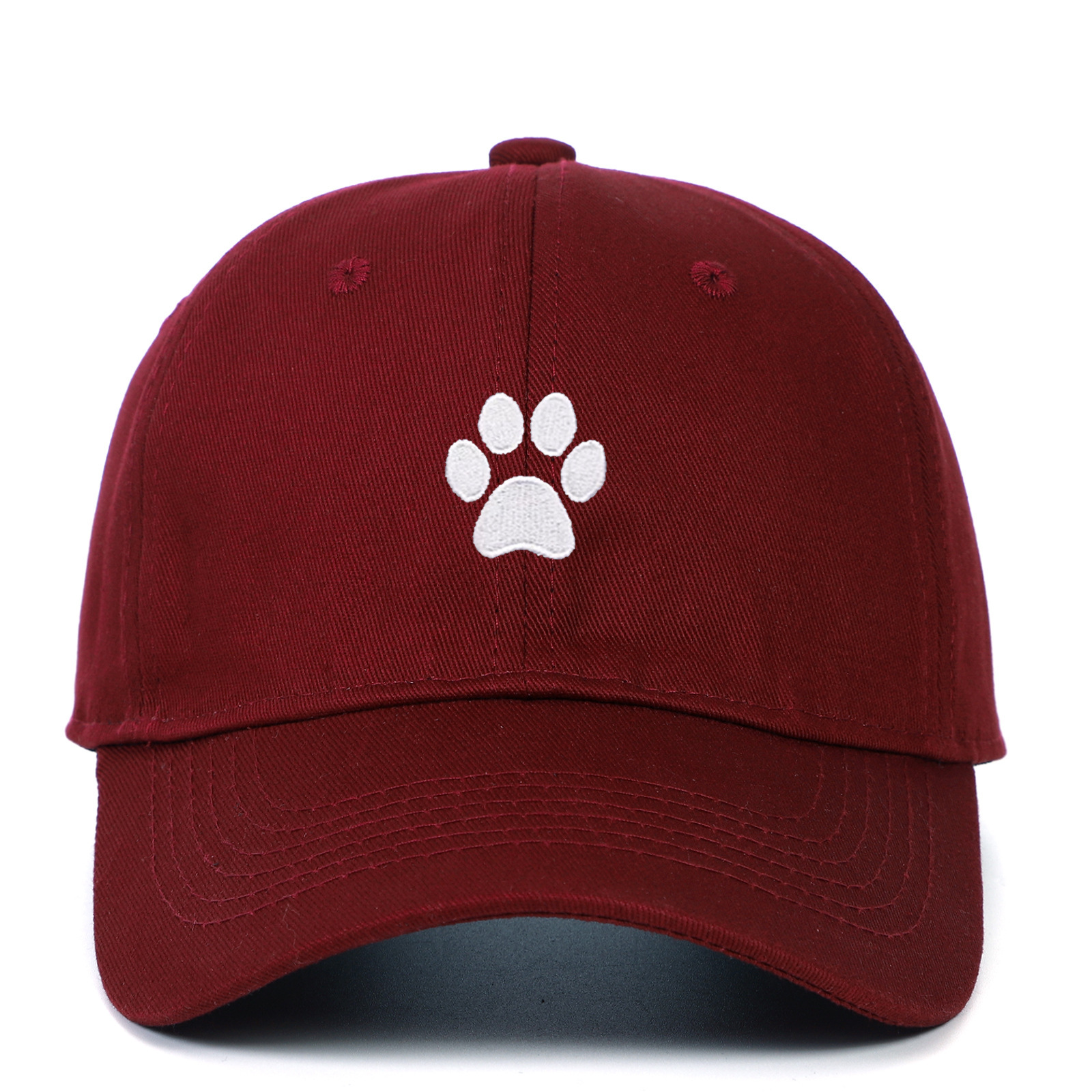 Cotton Soft Top Dog's Paw Embroidered Baseball Cap - Image 4