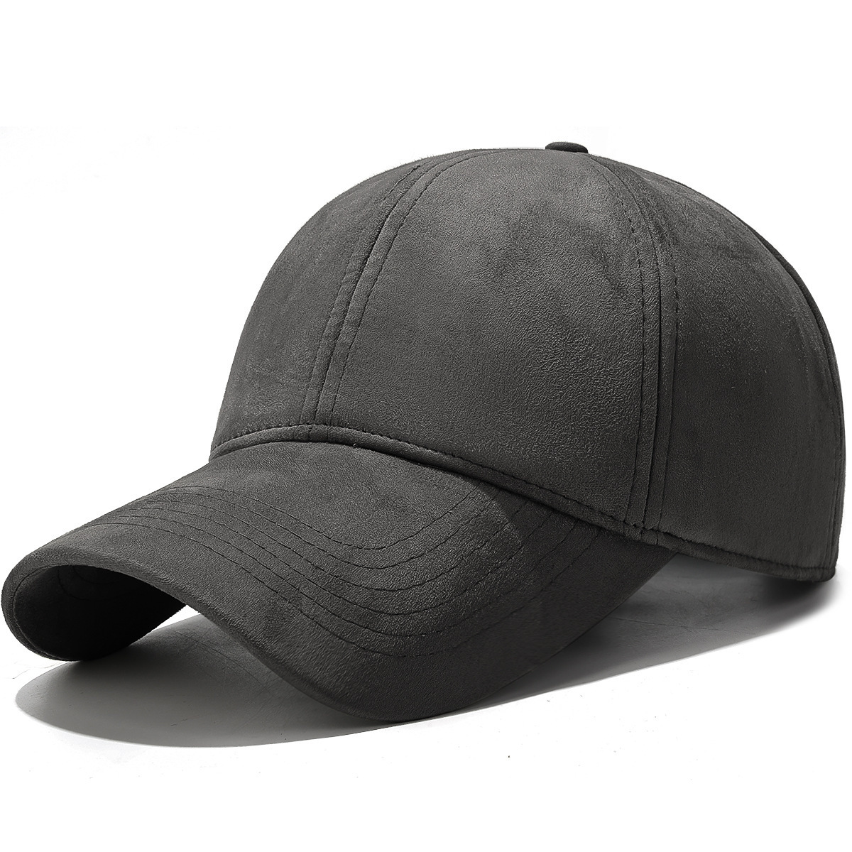 Winter Fleece-Lined Warm Plain Baseball Cap Sheepskin Fleece - Image 4