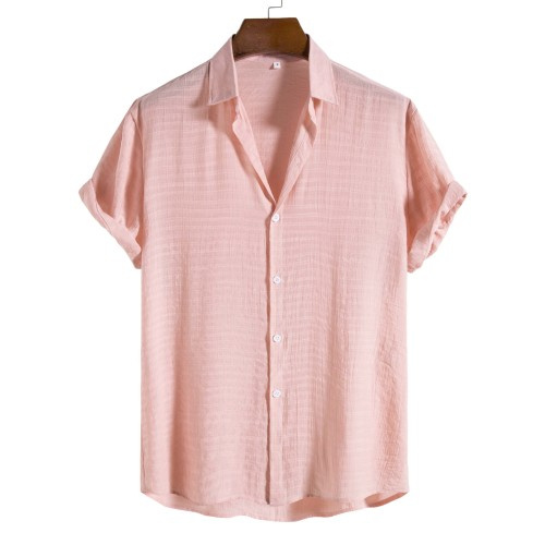 Men's Fashion Solid Color Dark Cell Short Sleeve Shirt - Image 5