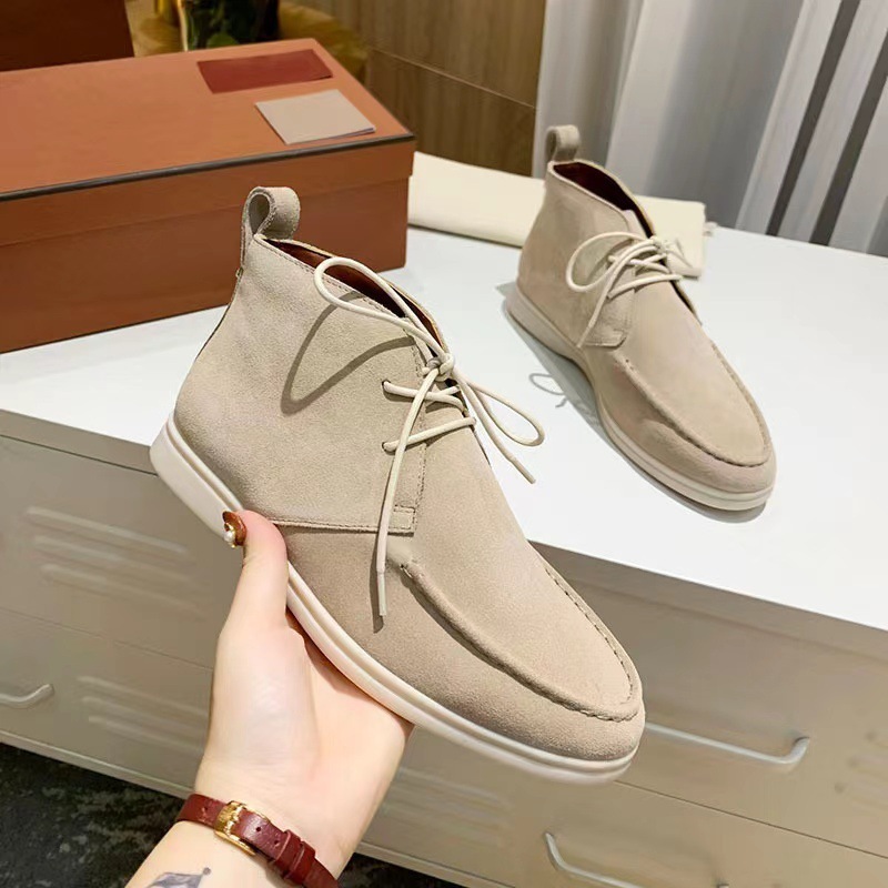 Men's Mid-top Flat Pumps Ankle Boots Lace-up - Image 9