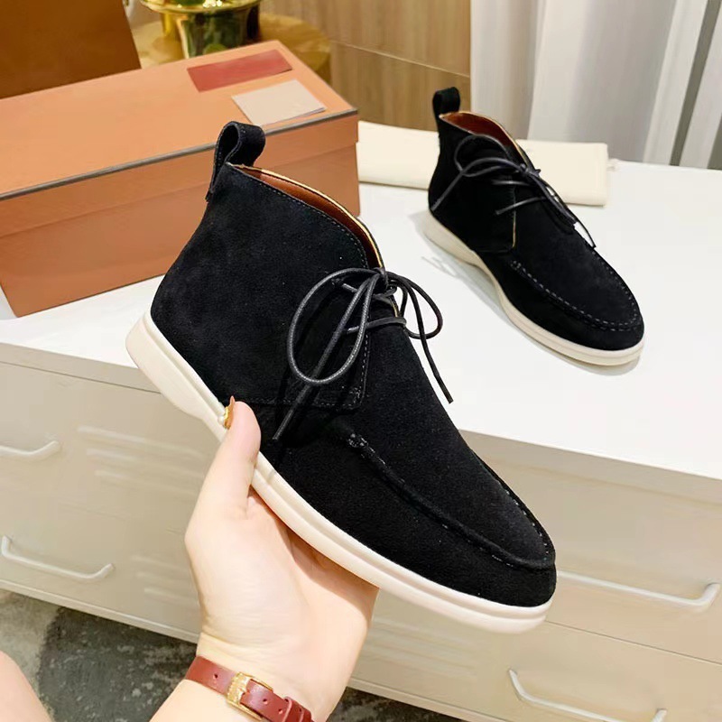 Men's Mid-top Flat Pumps Ankle Boots Lace-up - Image 10
