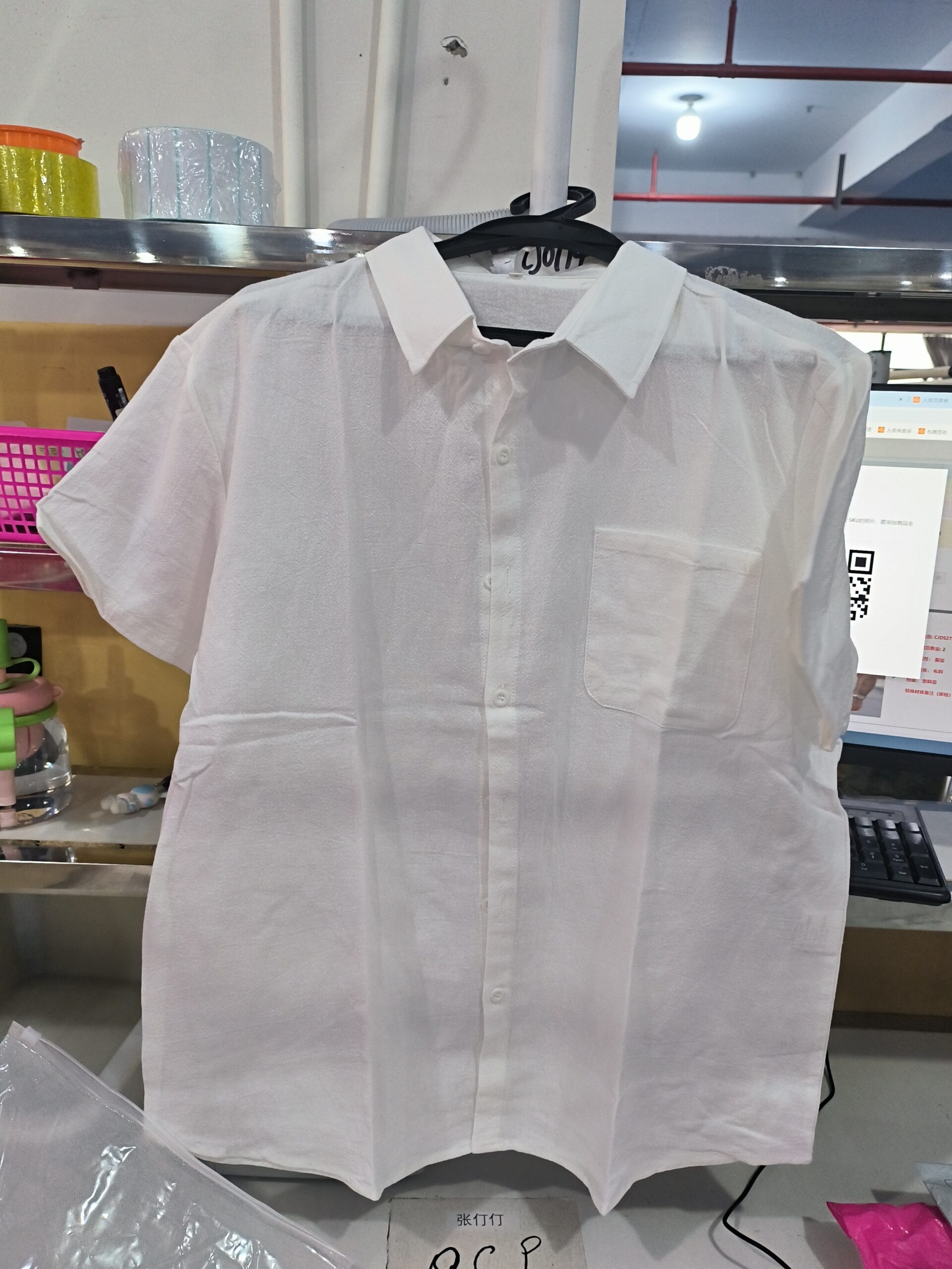 Mens Short-sleeve Cotton Shirt With A Pocket - Image 5