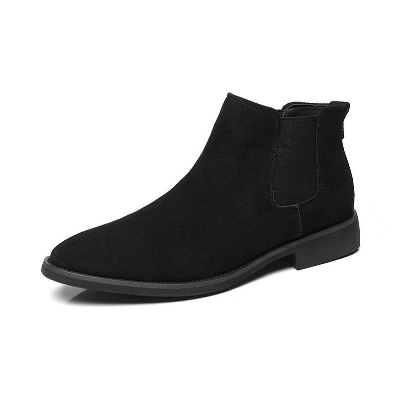 Breathable Autumn And Winter British Style Pointed Suede Short Martin Boots For Men - Image 2