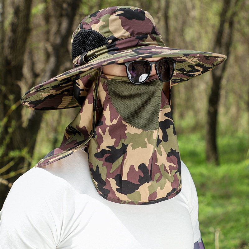 Big Brim Protective Caps Summer Face Cover Sun-proof Mountaineering Bucket Hat - Image 5